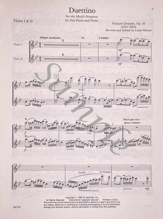 Duettino for Two Flutes & Piano, Op.36 by Franz Doppler