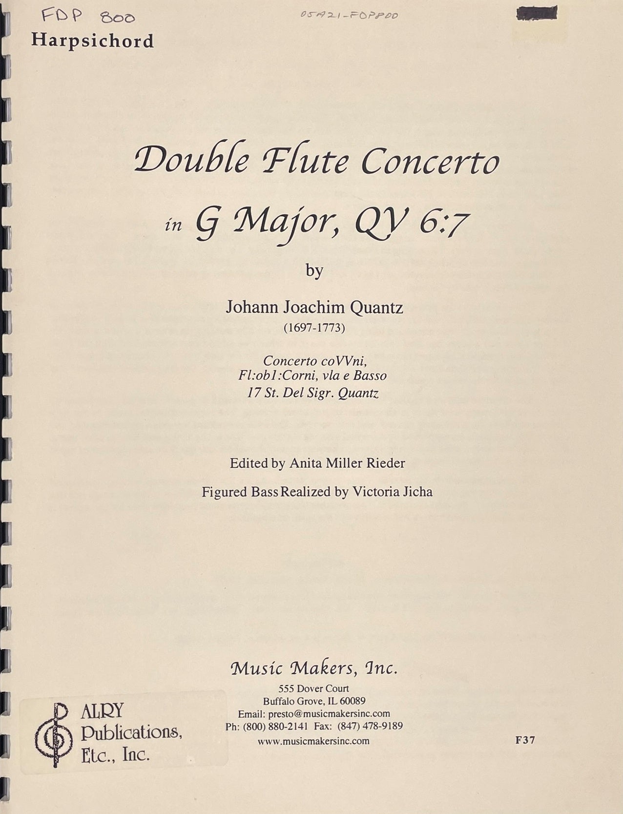 Double Flute Concerto in G Major, QV 6:7 by Johann Joachim Quantz