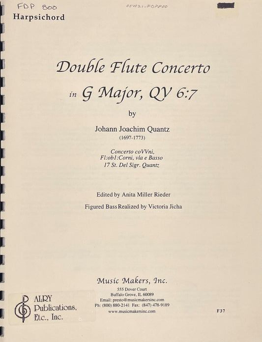 Double Flute Concerto in G Major, QV 6:7 by Johann Joachim Quantz