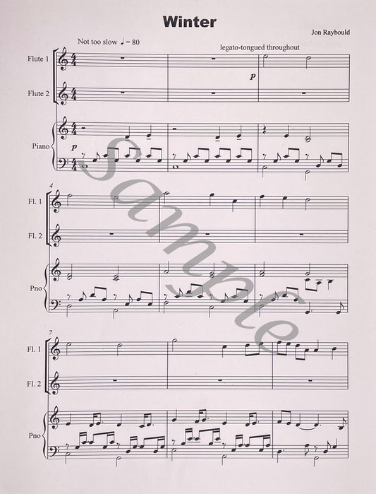 Winter for Two Flutes & Piano by Jon Raybould
