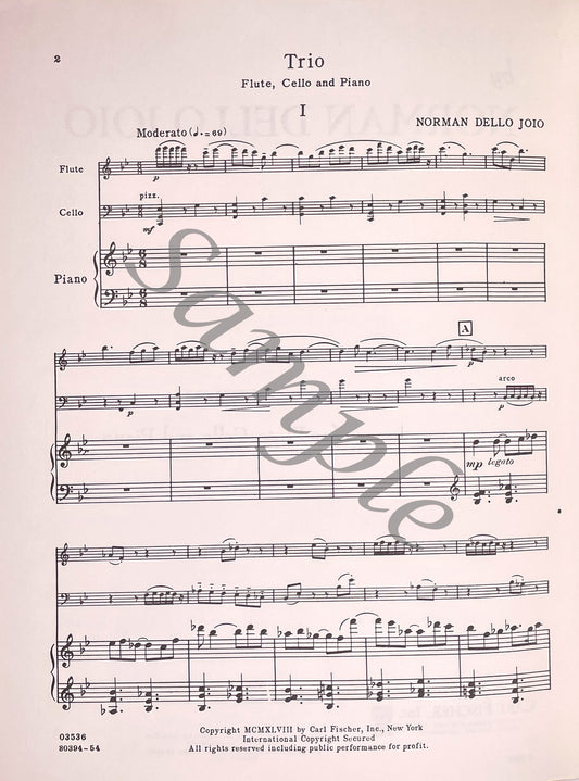 Trio  for Flute, Cello and Piano by Norman Dello Joio