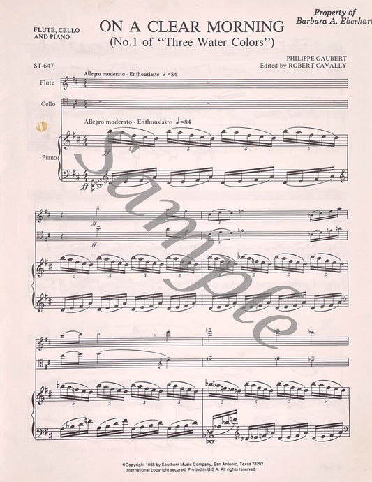 On A Clear Morning for Flute, Cello and Piano by Philippe Gaubert