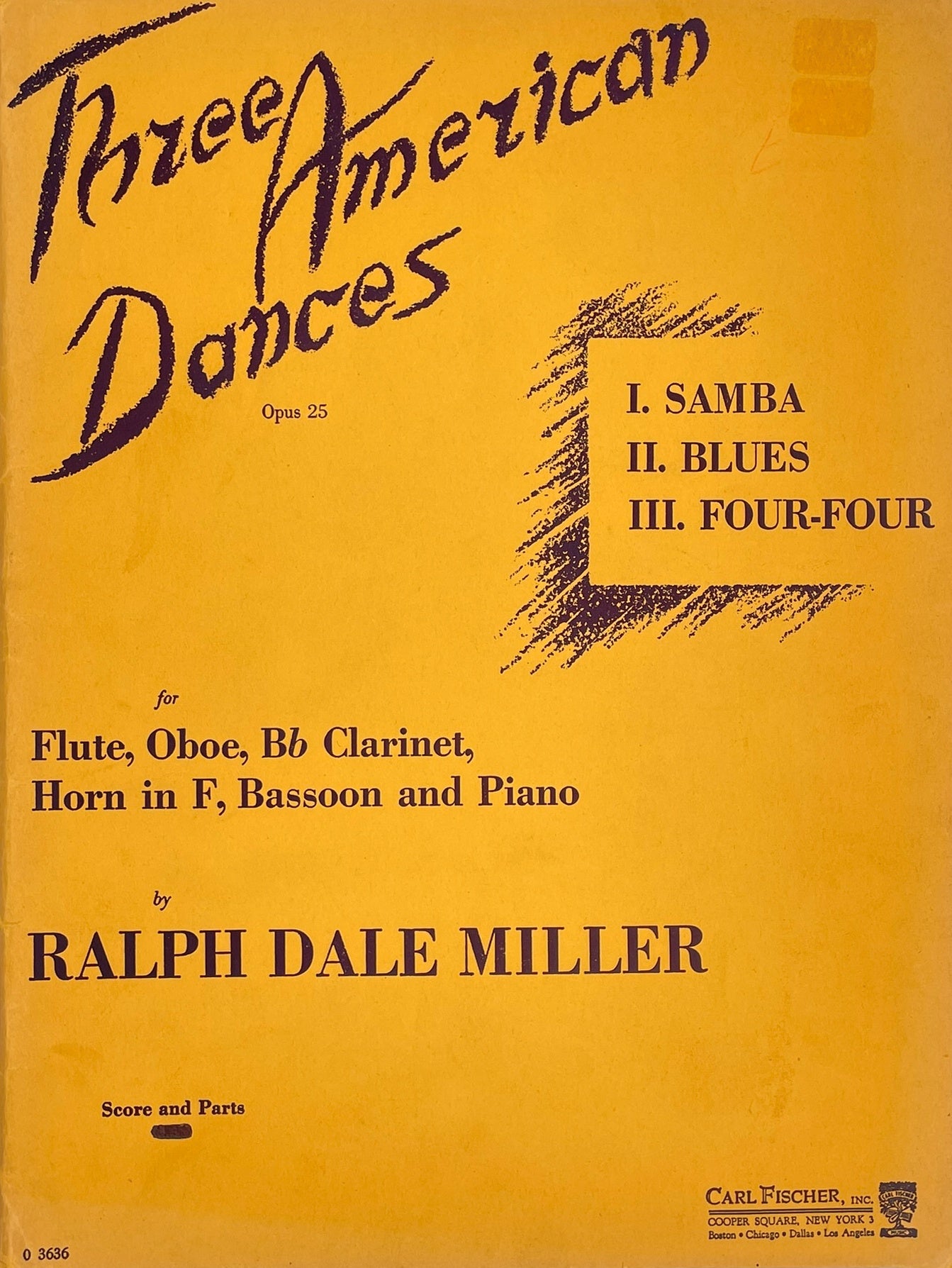 Three American Dances, Op. 25 for Woodwind Quintet and Piano by Ralph Dale Miller