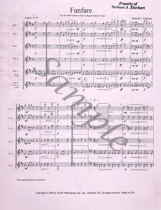 Fanfare for Flute Choir by Deborah Anderson