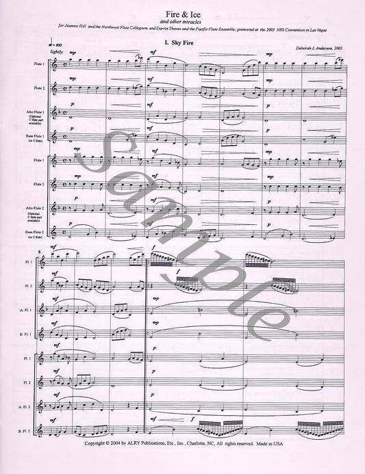 Fire & Ice for Flute Choir by Deborah Anderson