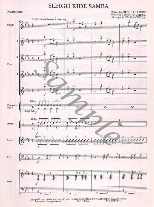 Sleigh Ride Samba for Flute Choir by Leroy Anderson