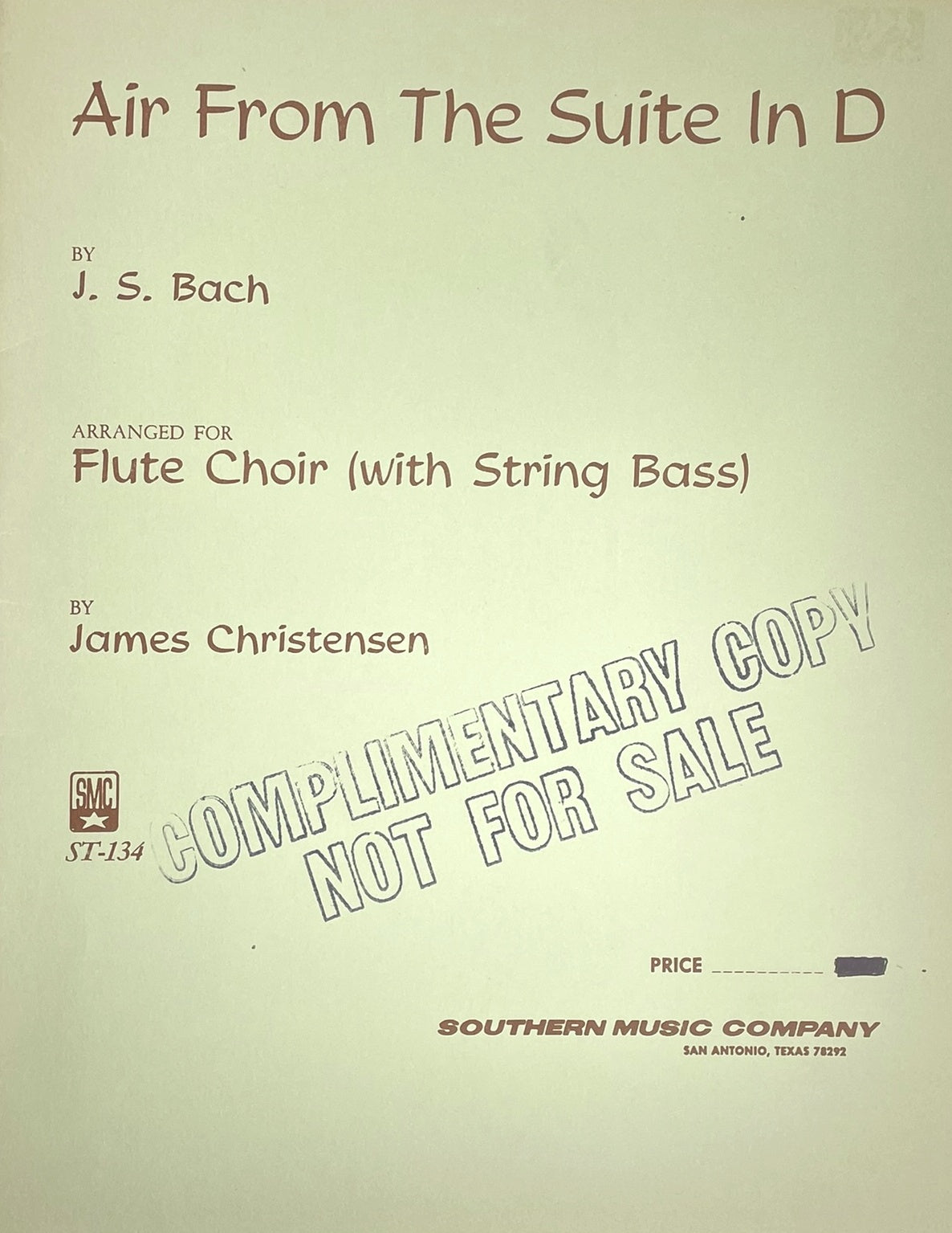 Air from the Suite in D for Flute Choir by J.S. Bach