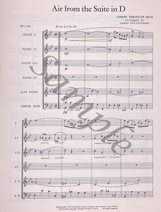 Air from the Suite in D for Flute Choir by J.S. Bach
