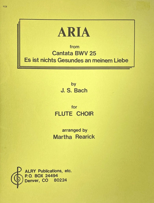 Aria from Cantata BWV 25 for Flute Choir by J.S. Bach