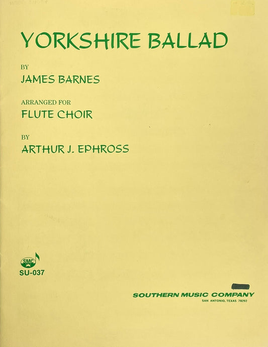Yorkshire Ballad for Flute Choir by James Barnes