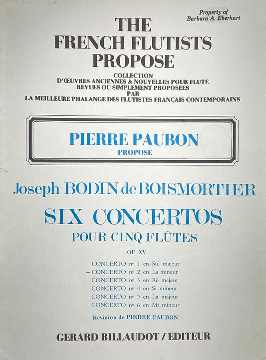 Six Concertos for Flute Quintet No. 2 by J.B. Boismortier