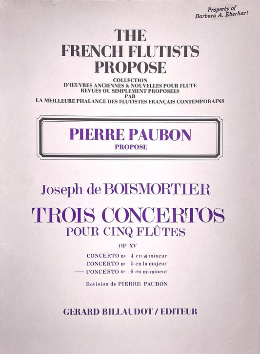 Six Concertos for Flute Quintet No. 6 by J.B. Boismortier
