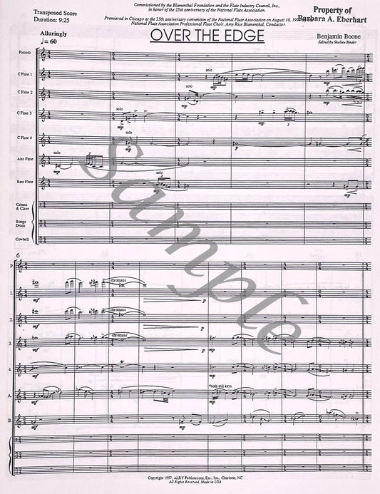 Over the Edge for Flute Choir by Benjamin Boone