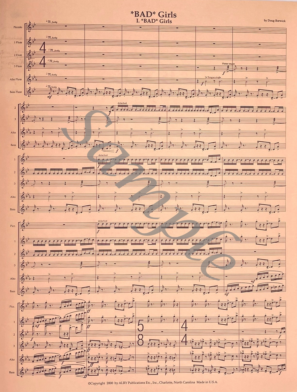 *Bad* Girls for Flute Choir by Doug Borwick
