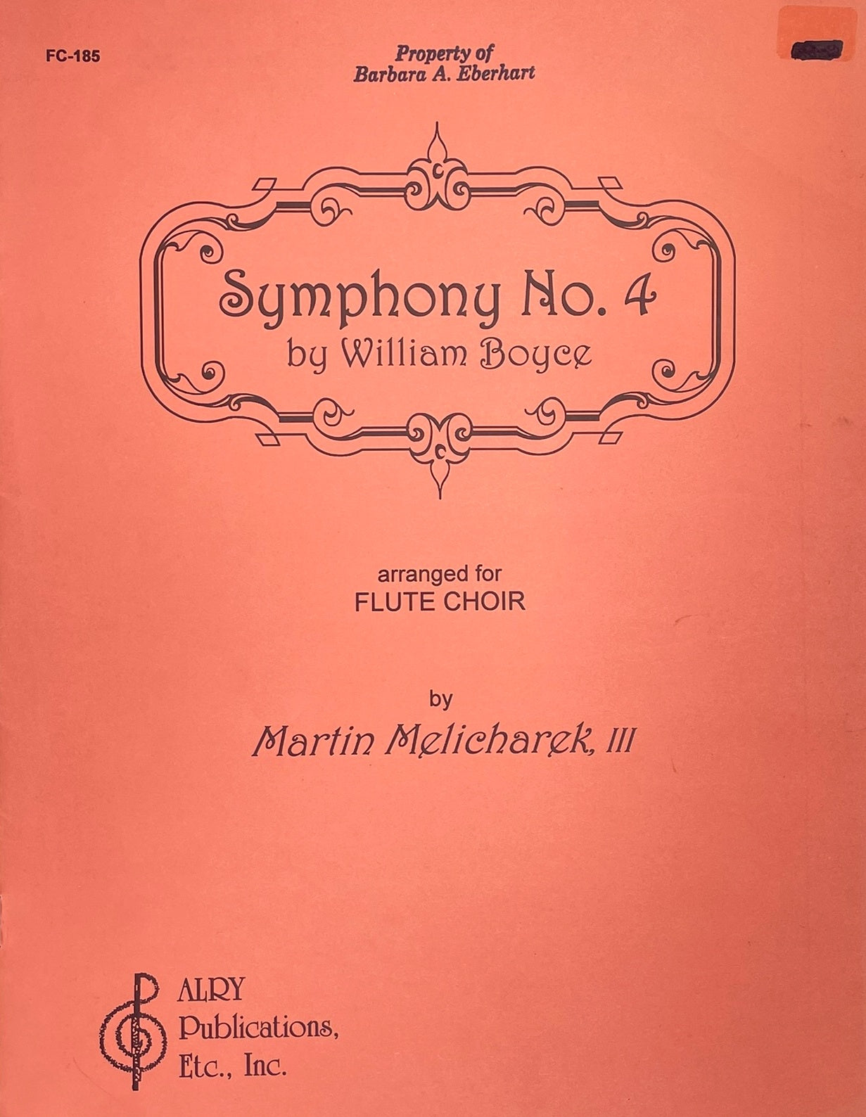 Symphony No. 4 for Flute Choir by William Boyce