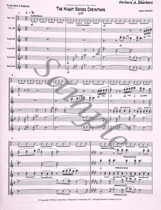 The Night Before Christmas for Flute Choir and Narrator by Sonny Burnette