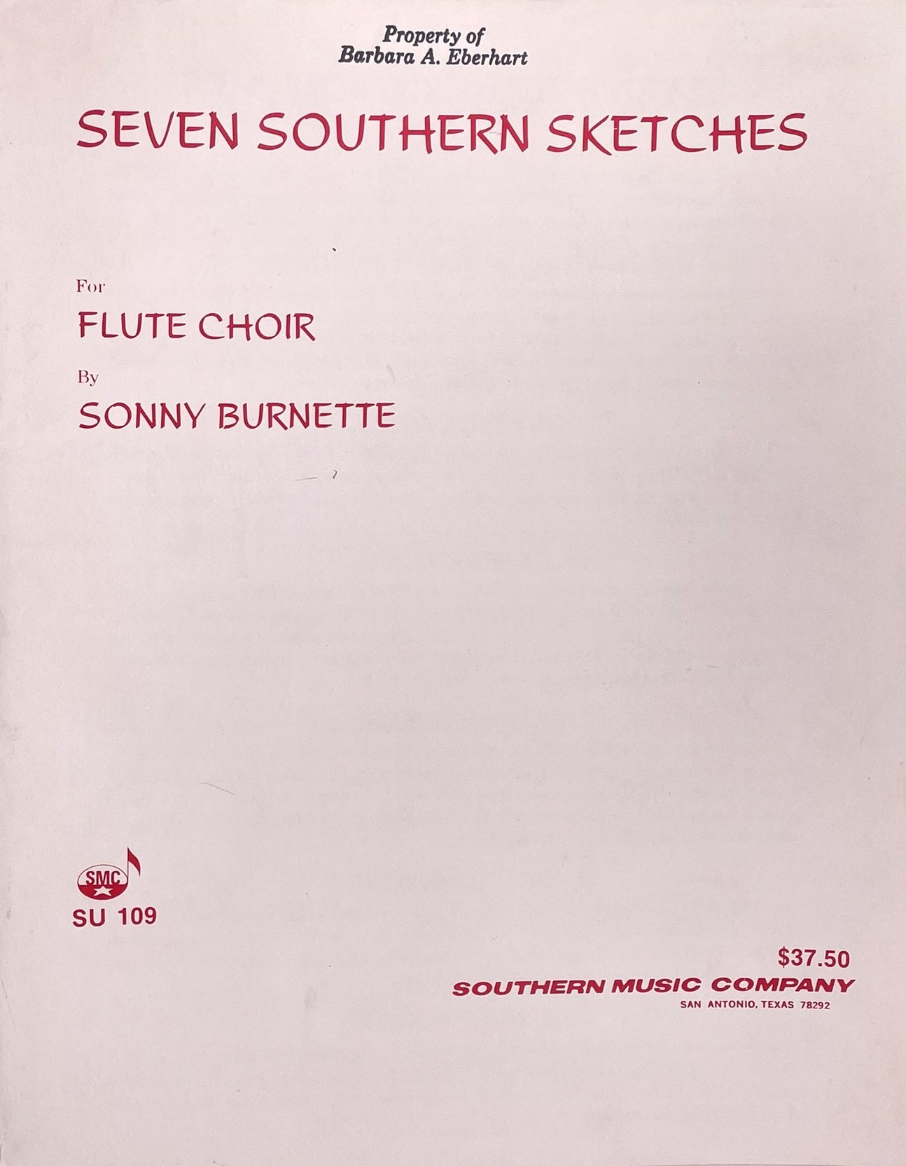 Seven Southern Sketches for Flute Choir by Sonny Burnette