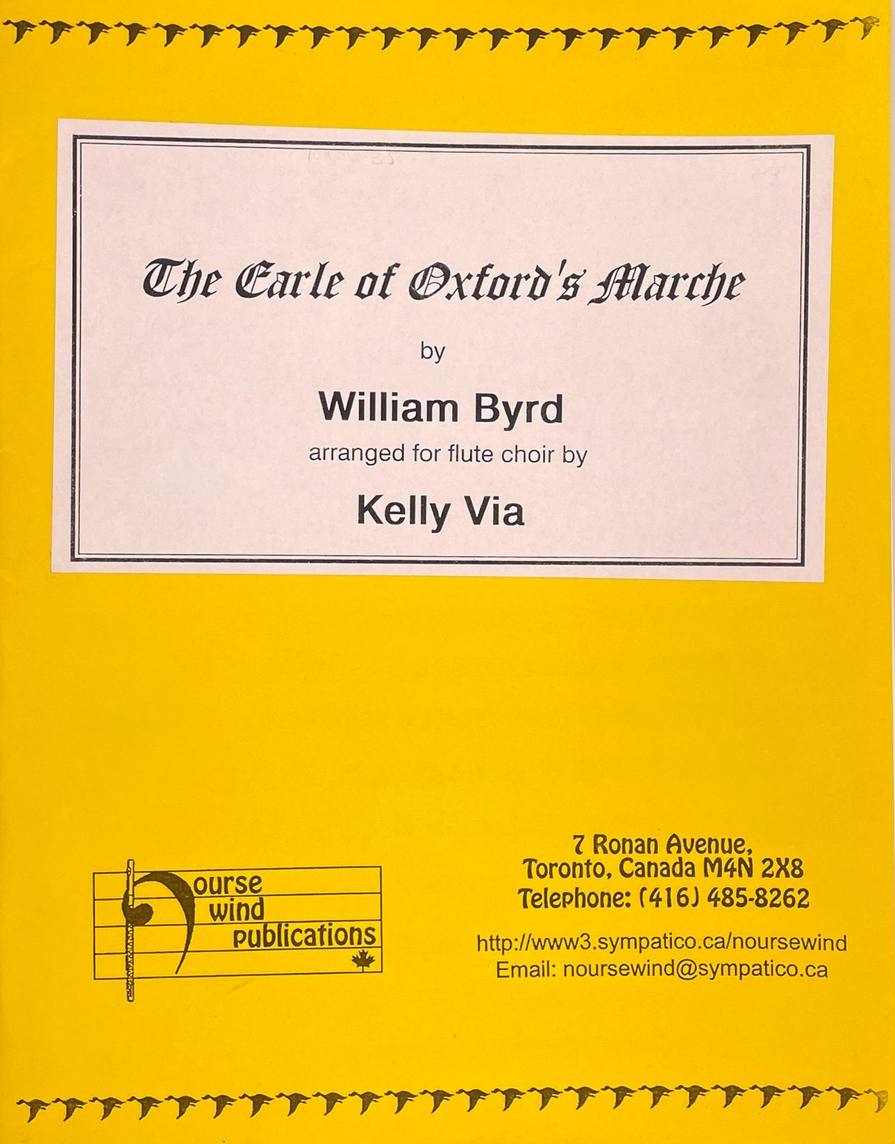 The Earle of Oxford's Marche for Flute Choir by William Byrd