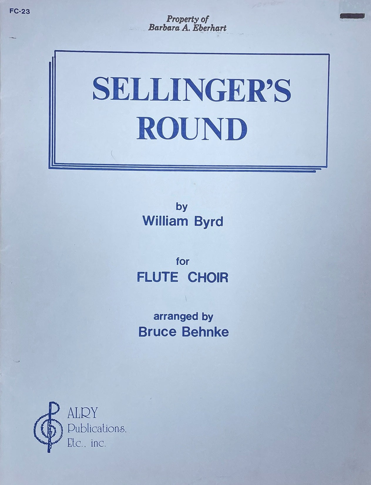 Sellenger's Round for Flute Choir by William Byrd