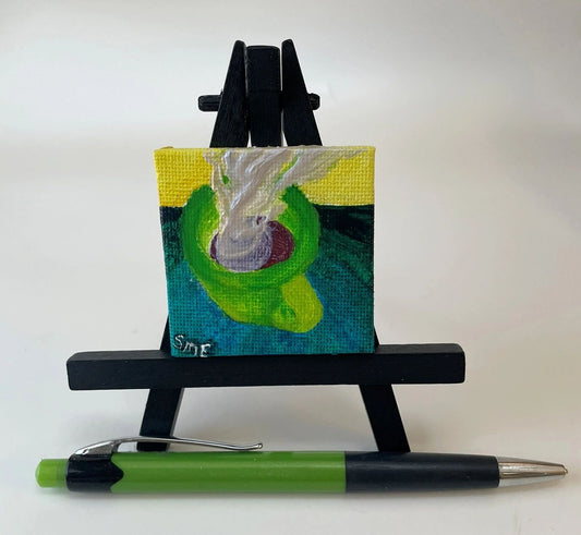 Steaming - Original Acrylic Miniature Painting by Sophia Eberhart