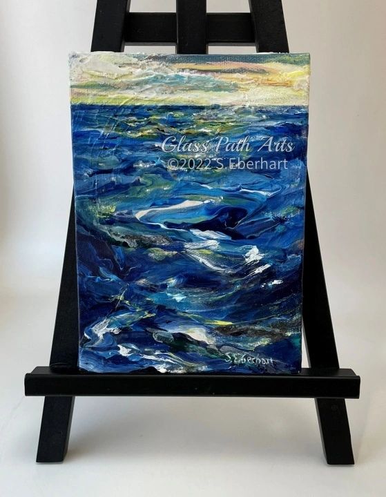 Full Circle Sea - Original Acrylic Painting by Sophia Eberhart (Free USA Shipping)