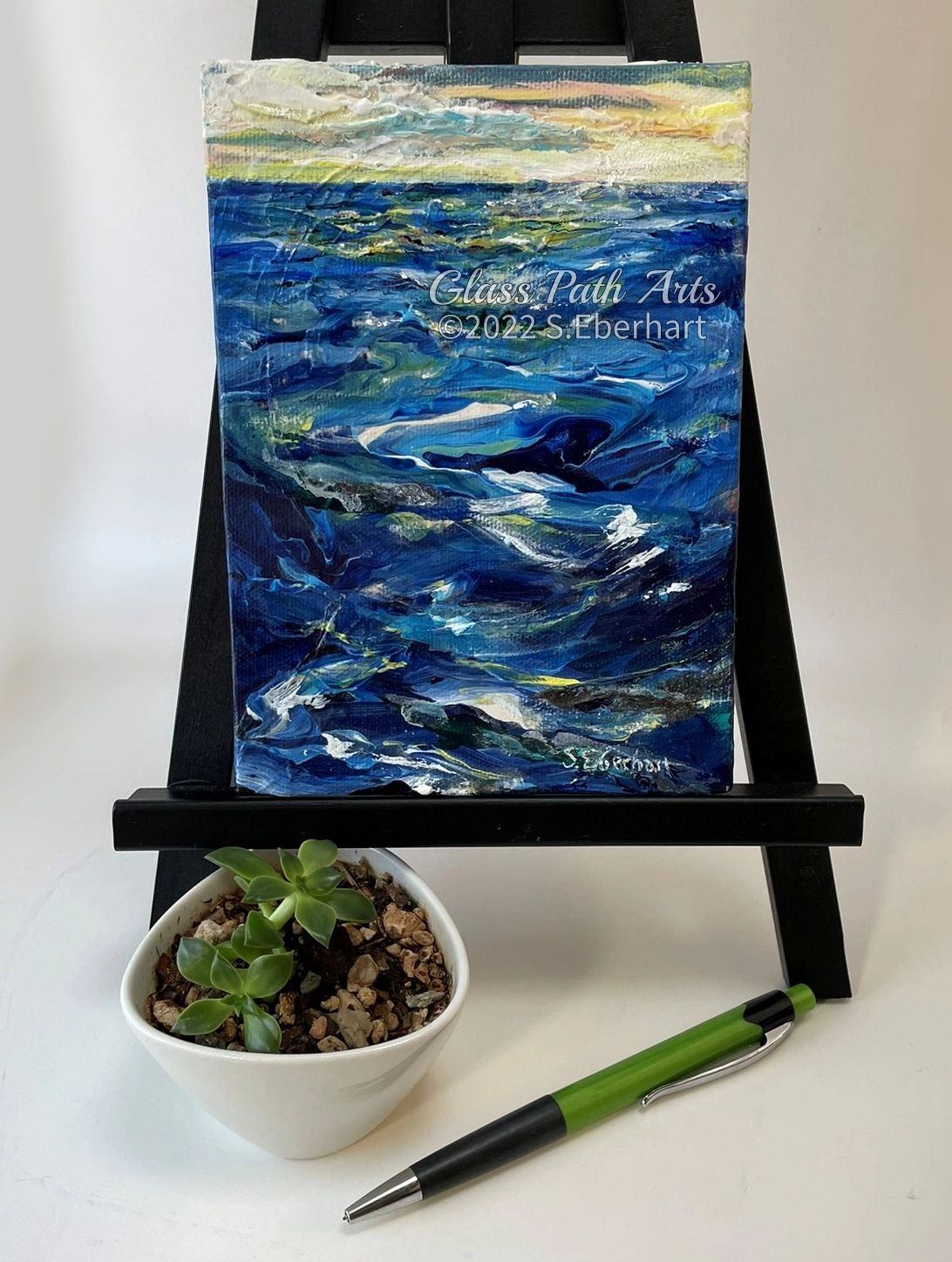 Full Circle Sea - Original Acrylic Painting by Sophia Eberhart (Free USA Shipping)