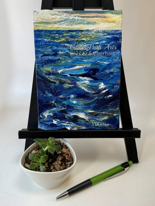 Full Circle Sea - Original Acrylic Painting by Sophia Eberhart (Free USA Shipping)