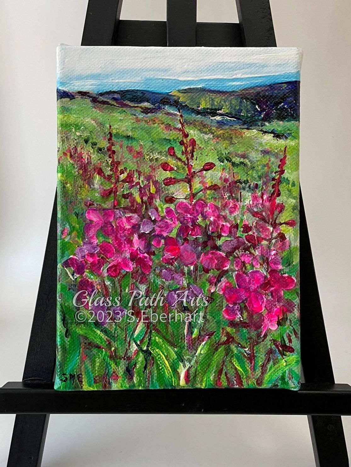 Fireweed Range - Original Acrylic Painting by Sophia Eberhart (Free USA Shipping)