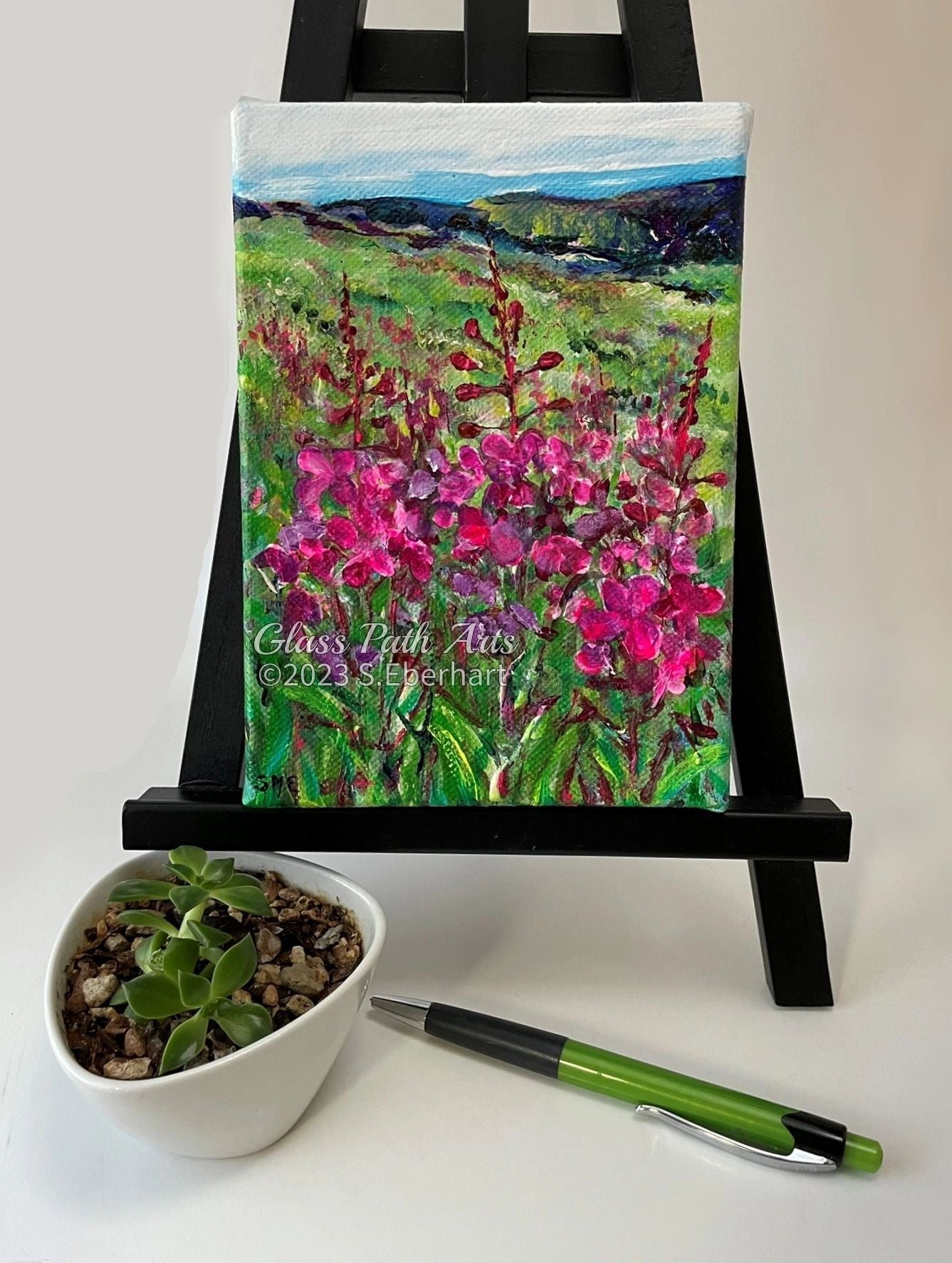 Fireweed Range - Original Acrylic Painting by Sophia Eberhart (Free USA Shipping)