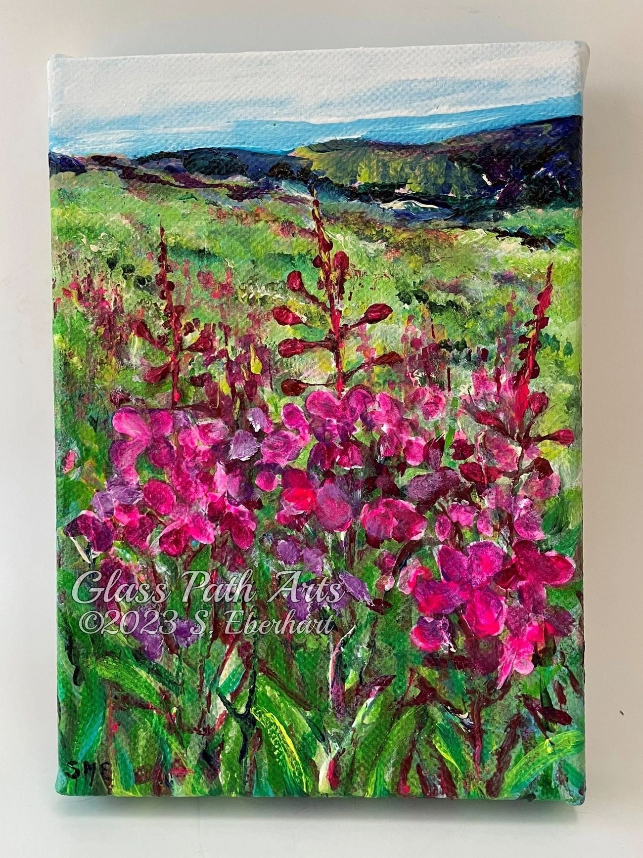 Fireweed Range - Original Acrylic Painting by Sophia Eberhart (Free USA Shipping)