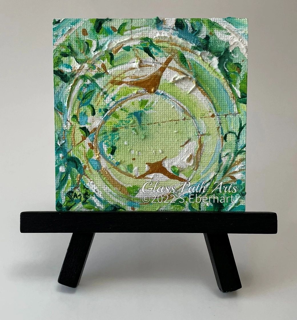 Flights of Fancy - Original Acrylic Miniature Painting by Sophia Eberhart (Free USA Shipping)