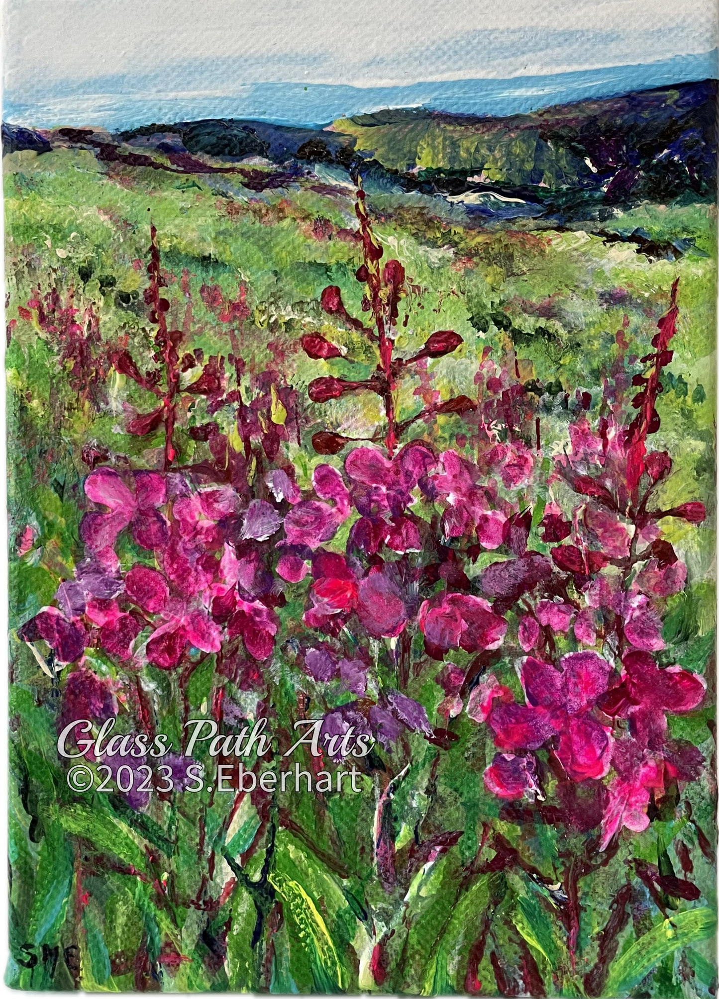 Fireweed Range - Original Acrylic Painting by Sophia Eberhart (Free USA Shipping)