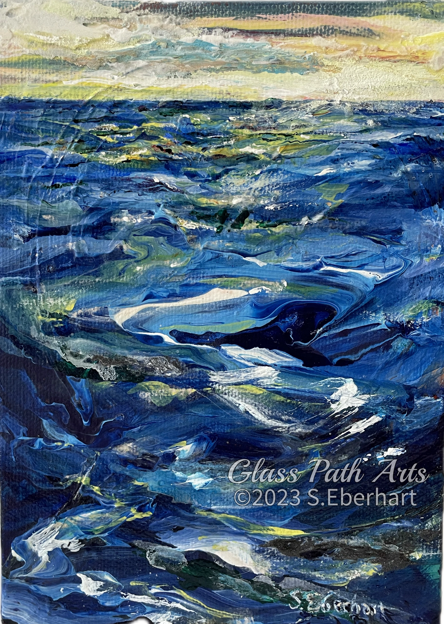Full Circle Sea - Original Acrylic Painting by Sophia Eberhart (Free USA Shipping)