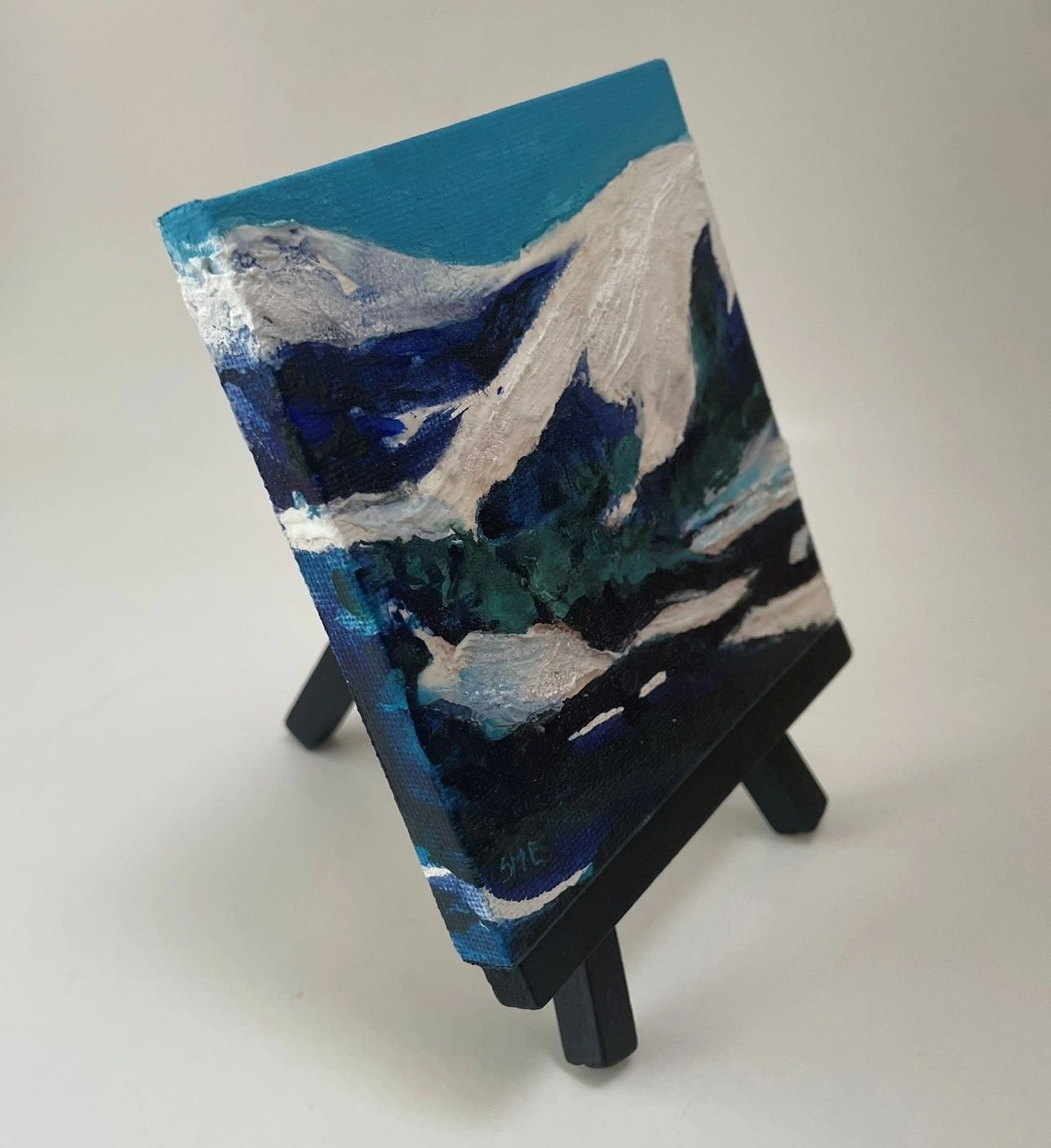 Spring Breakup - Original Acrylic Miniature Painting by Sophia Eberhart (Free USA Shipping)