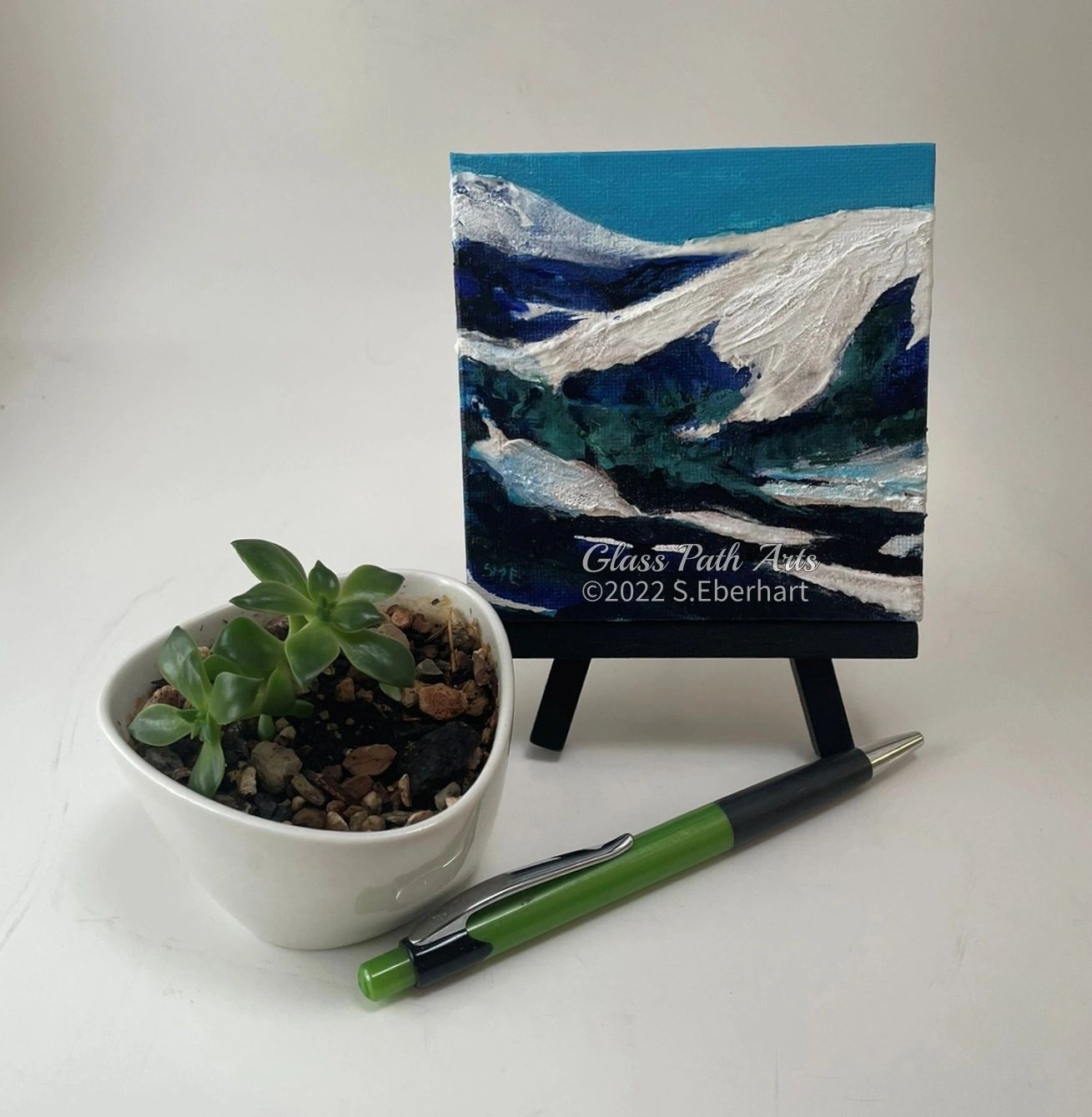 Spring Breakup - Original Acrylic Miniature Painting by Sophia Eberhart (Free USA Shipping)