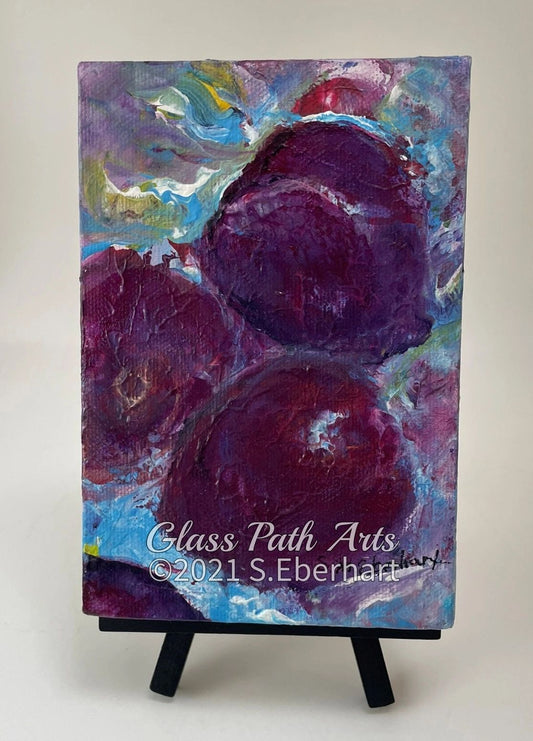 Tumbling Plums - Original Acrylic Painting by Sophia Eberhart