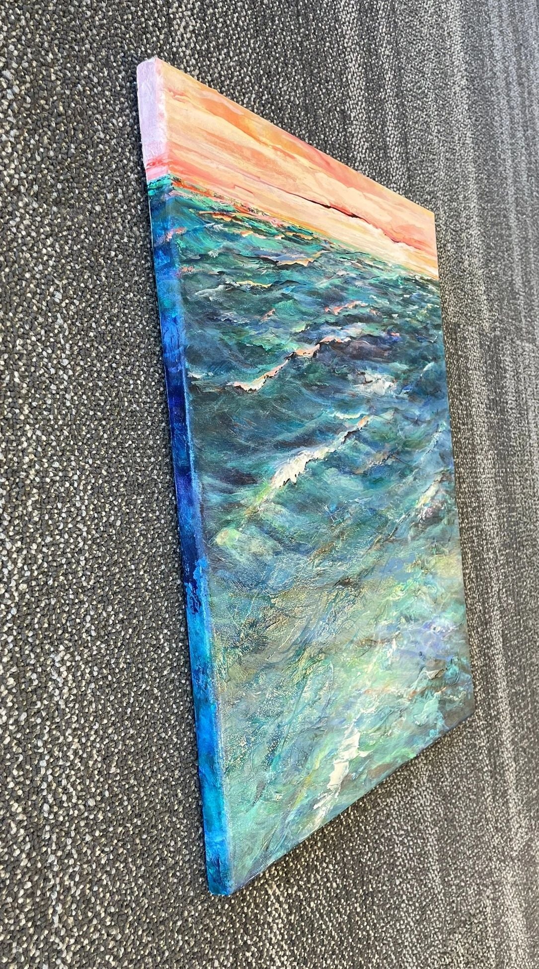 Red Sky II- Original Acrylic Painting by Sophia Eberhart (Free USA Shipping)