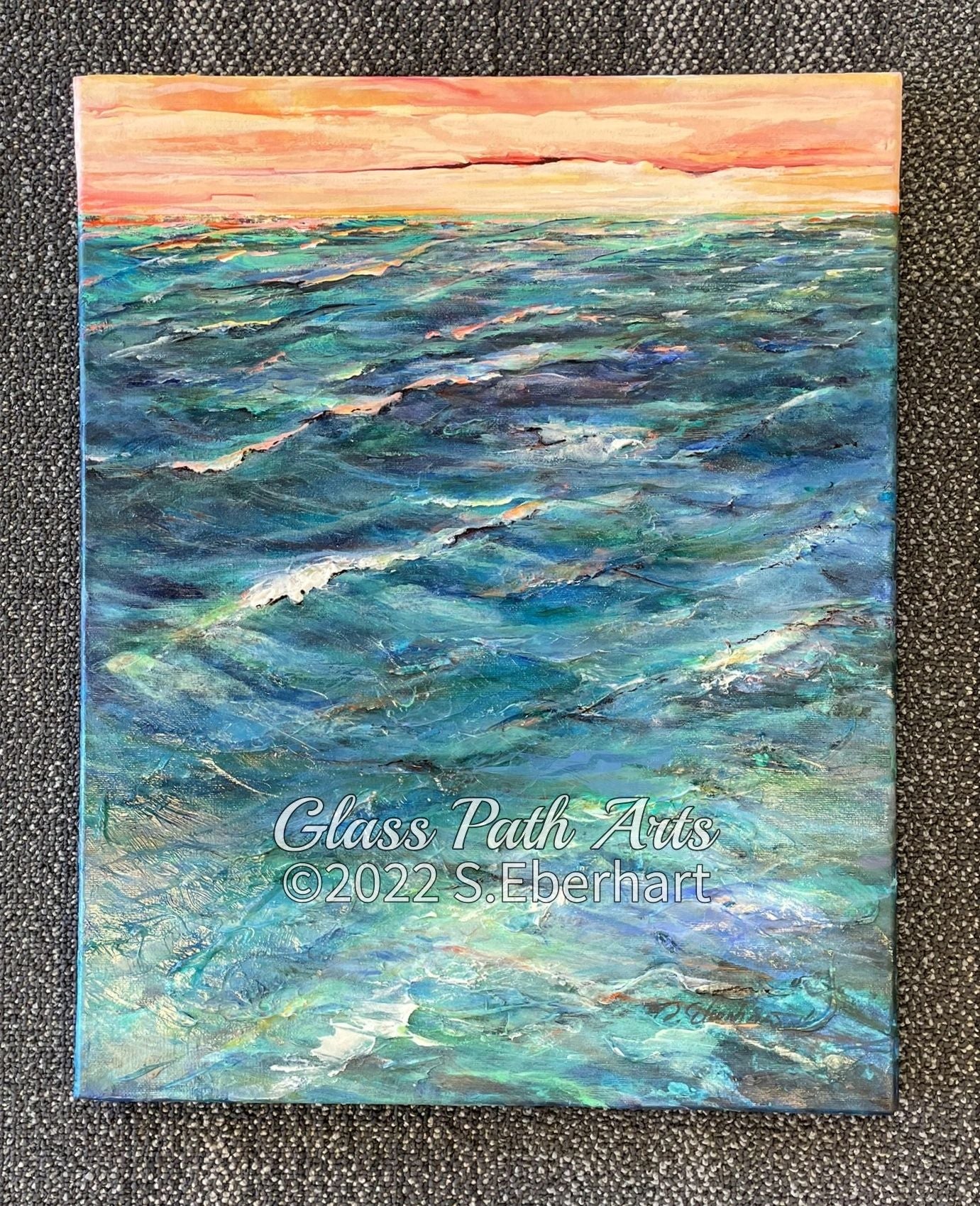 Red Sky II- Original Acrylic Painting by Sophia Eberhart (Free USA Shipping)