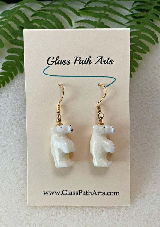Alaska Carved Walrus Ivory Earrings
