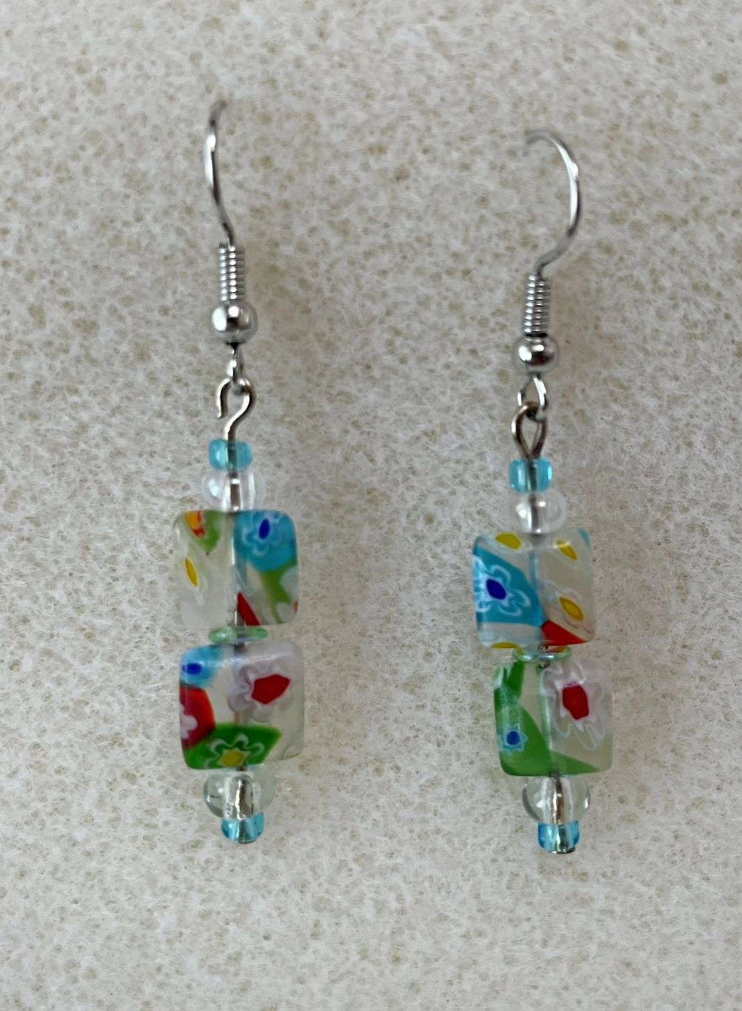 Double Millefiori Flower Earrings