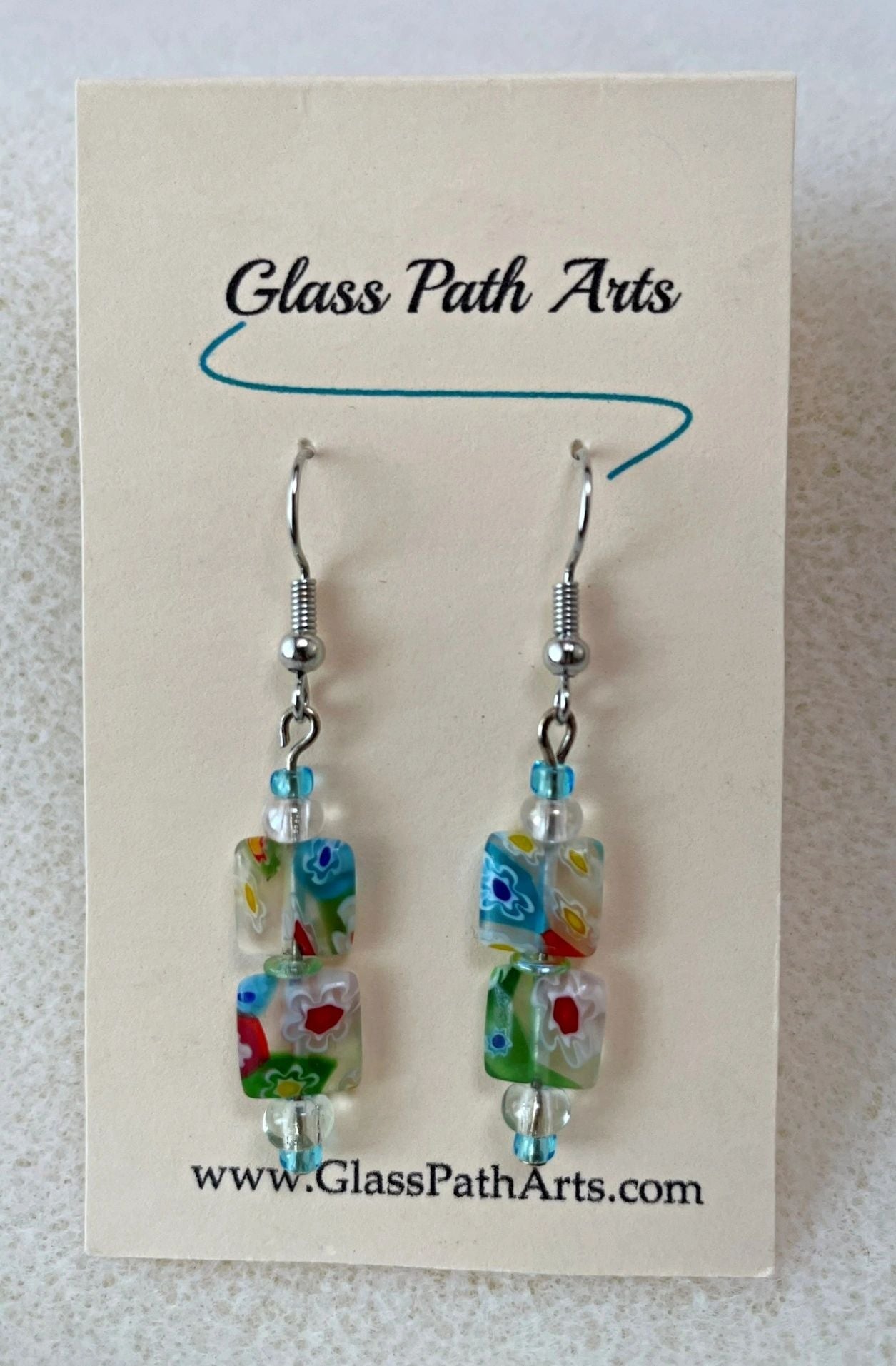 Double Millefiori Flower Earrings