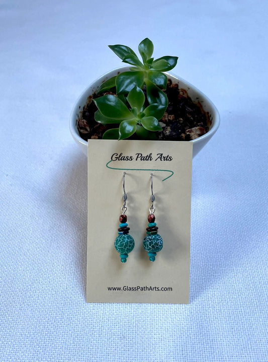 Evergreen Glass Bead Earrings