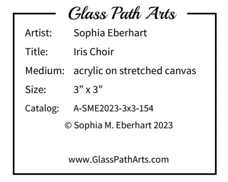 Iris Choir - Original Acrylic Miniature Painting by Sophia Eberhart (Free USA Shipping)
