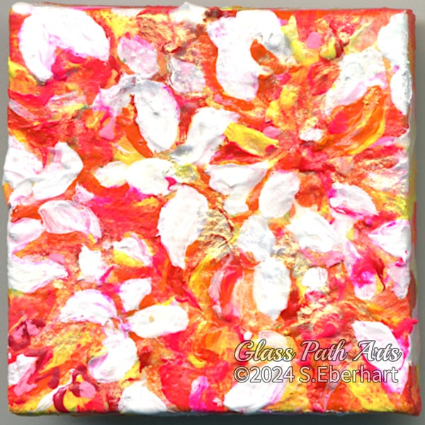 Petal Fest - Original Acrylic Miniature Painting by Sophia Eberhart