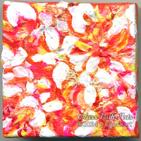 Petal Fest - Original Acrylic Miniature Painting by Sophia Eberhart