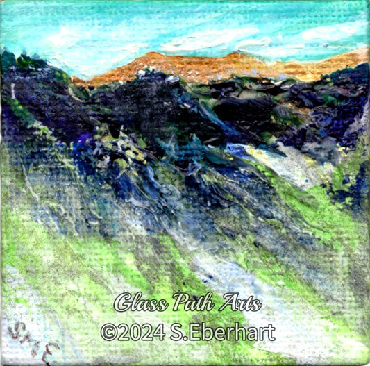 Copper Ridge - Original Acrylic Miniature Painting by Sophia Eberhart