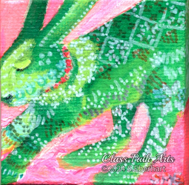 Hare Belle - Original Acrylic Miniature Painting by Sophia Eberhart